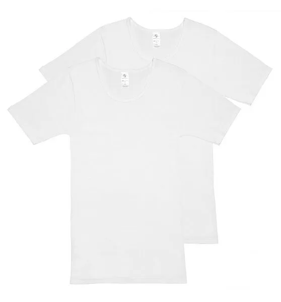 Haasis Bodywear Haasis Bodywear Herren Basic Shirt Rundhals Feinripp 2er Pack, Weiss, – Produktbild 2 von 4