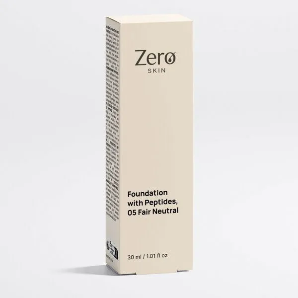 Zero Skin Zero Skin Foundation mit Peptiden, 05 Fair Neutral - 30 ml, hydratisierend mit Hyaluronsäure & Aloe Vera, 05 fair neutral, – Produktbild 4 von 4
