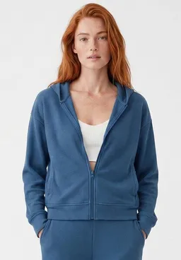 ORGANICATION ORGANICATION JENNIFER | Waffel-Hoodiejacke aus Bio-Baumwolle & recyceltem Polyester – Produktbild 1 von 1