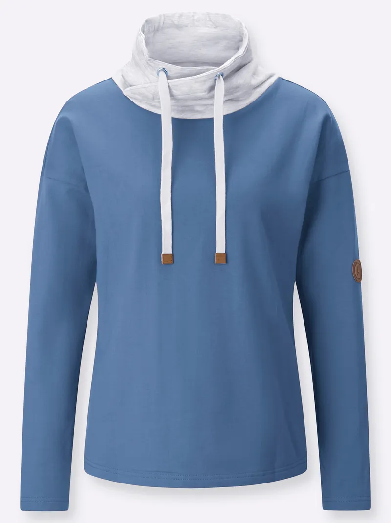 Witt Sweatshirt mittelblau-hellgrau, Mittelblau-hellgrau, – Produktbild 2 von 2