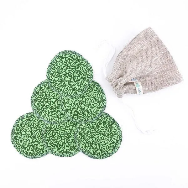 ever&again ever&again Wattepads, Abschminkpads, Kosmetikpads, Cotton Rounds, Green ornament, – Produktbild 1 von 1