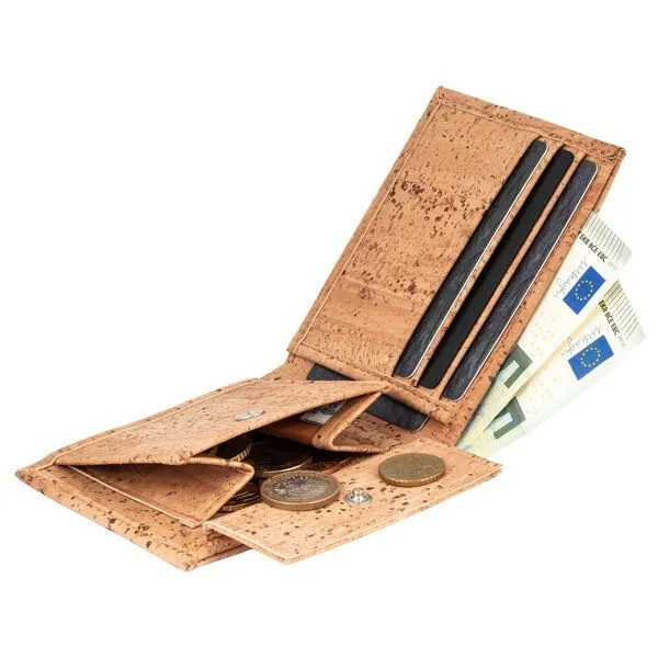 Simaru Simaru Geldbörse aus Kork mit RFID-Schutz, wasserfestes Portemonnaie, Beige, – Produktbild 3 von 4