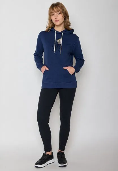GreenBomb GREENBOMB Bike Cats Basket Chipper - Gemütlicher Hoodie aus Bio-Baumwolle / hochwertiger Print / GOTS / Fair & Vegan, Blau (marineblau), – Produktbild 4 von 4