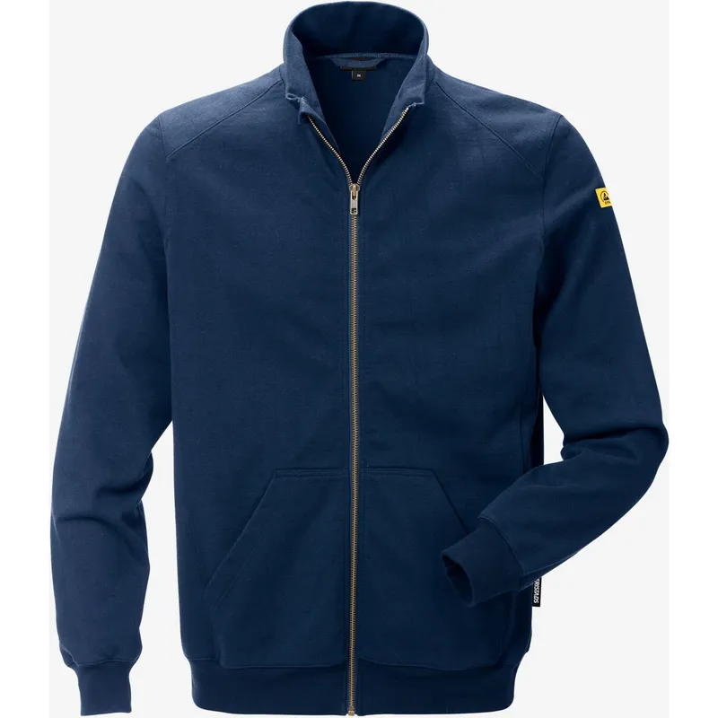 Fristads Sweatshirt mit Reißverschluss Fristads ESD 4080 XSM, Blau, – Produktbild 2 von 2