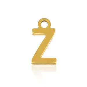 ELEKTROPULLI Elektropulli Feine Ohrringe mit Initial Anhänger (ca. 25mm + 9x5mm), Gold, – Produktbild 2 von 8