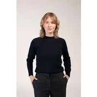 Kopyto Kopyto Damen Strick Pullover 100% Merinowoll Mulesingfrei Longsleeve mit Rundhals, Schwarz, – Produktbild 2 von 5
