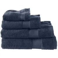 hessnatur hessnatur Frottier Handtuch aus reiner Bio-Baumwolle, Tintenblau, – Produktbild 3 von 4