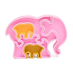 PETIKIDS PETIKIDS Montessori-Lernspielzeug aus Silikon – 3D-Puzzle: Elefantenmutter und ihre Jungen – Produktbild 1 von 1