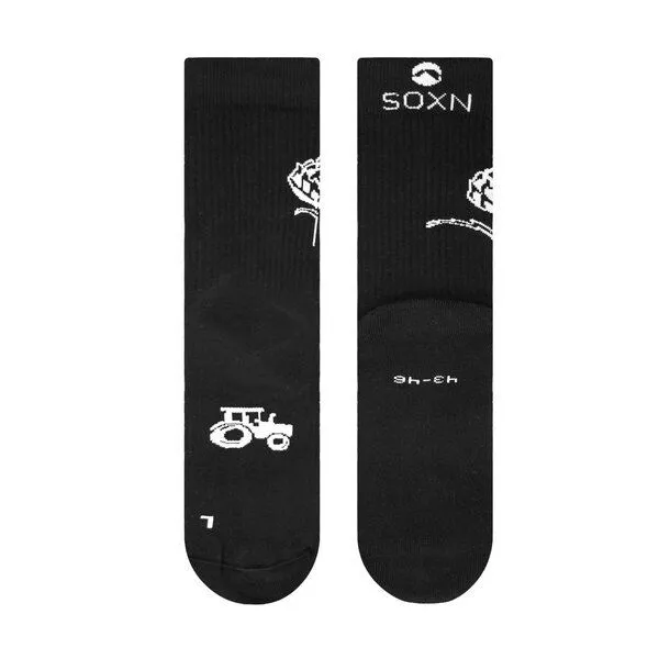 SOXN SOXN KOLA SCHWARZ ODER LILA / Traktor Socken aus Bio-Baumwolle / Made in Germany, Schwarz, – Produktbild 1 von 2