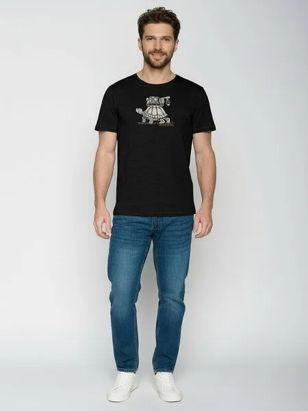 GreenBomb GREENBOMB Turtle Walk Spice - Sportliches T-Shirt aus Bio-Baumwolle / hochwertiger Print / GOTS / Fair & Vegan, Schwarz (schwarz), – Produktbild 3 von 4