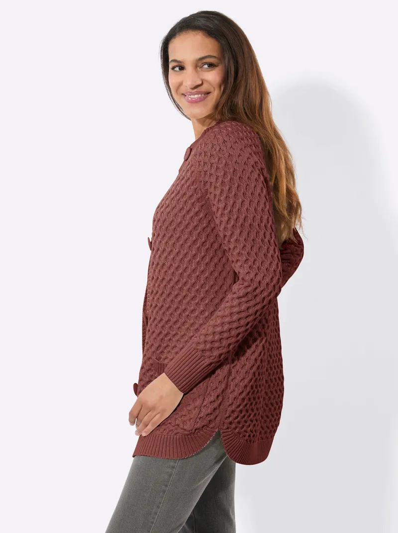 Witt Longstrickjacke, Rotbraun, – Produktbild 2 von 2