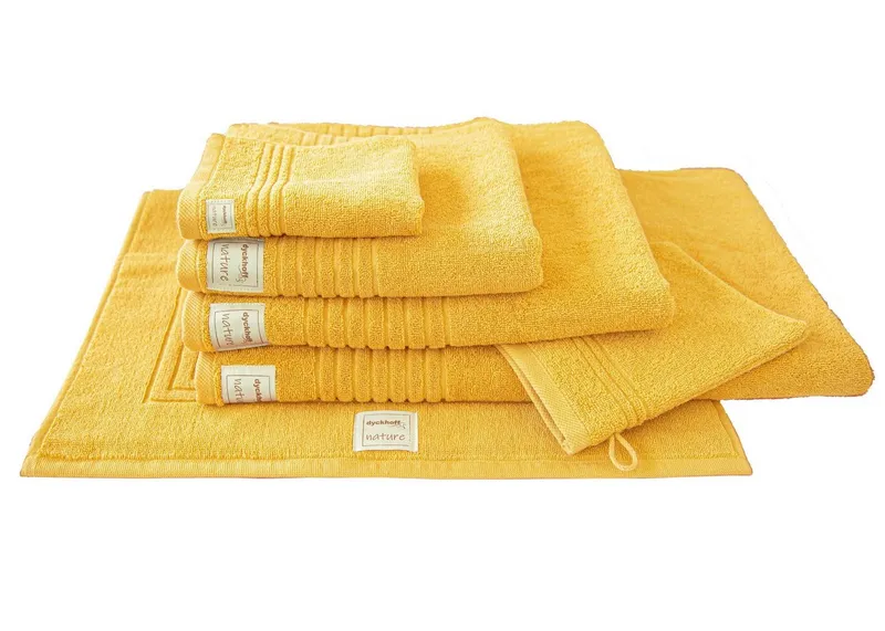 dyckhoff dyckhoff Badematte Frottierserie 'Nature' 50 x 80 cm, Gelb, – Produktbild 1 von 4