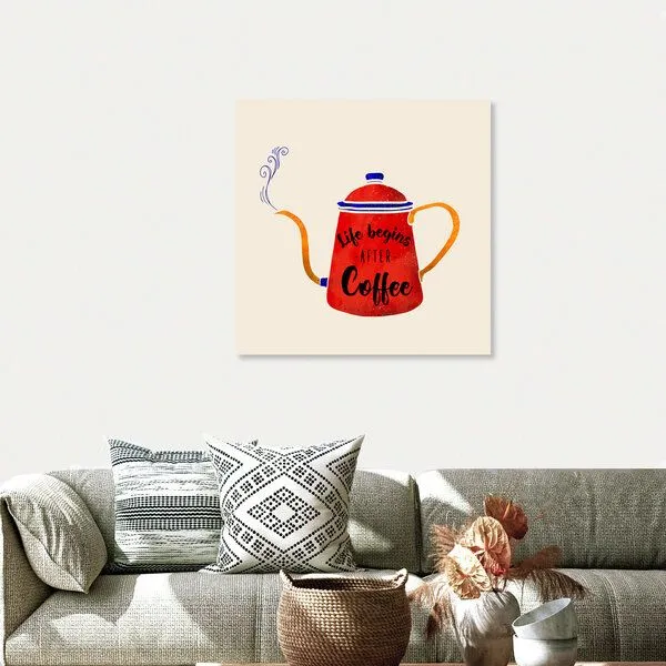 Photocircle Photocircle Poster / Leinwandbild - Life begins after coffee – Produktbild 4 von 4