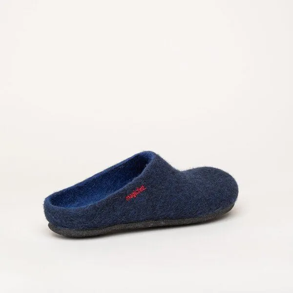 Magicfelt Magicfelt Filz-Hausschuh 709 aus 100% Merino-Wolle für Damen & Herren, Dunkel-blau, – Produktbild 3 von 3