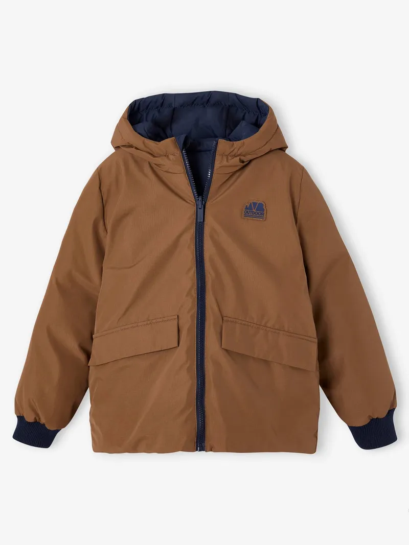 Vertbaudet Wendbare Jungen Jacke mit Kapuze und Polyester, Bronze, – Produktbild 4 von 4