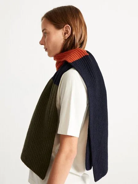 thinking mu thinking mu Unisex Schal - Ghede - aus Wolle, Night (mehrfarbig), – Produktbild 2 von 4