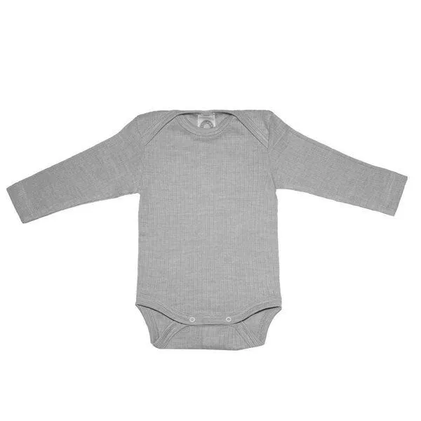 Cosilana Cosilana Baby-Body Langarm Bio Baumwolle kbT Wolle Seide, Pink meliert, – Produktbild 1 von 1