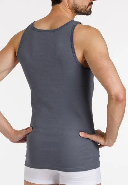 Haasis Bodywear Haasis Bodywear Herren Unterhemd Feinripp 5er Pack, Mittelgrau, – Produktbild 4 von 4