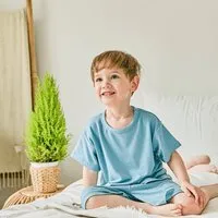 tetoi vienna tetoi-vienna TENCEL kurzarm T-Shirt und kurze Hose Kinder Set "Waldbad", Blau, – Produktbild 1 von 1
