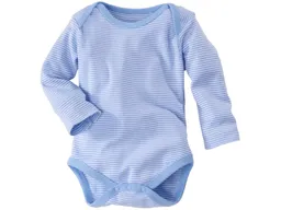 HANS NATUR Baby Langarmbody Bio-Baumwolle hellblau-weiß gestreift Gr. 86/92 – Produktbild 1 von 1