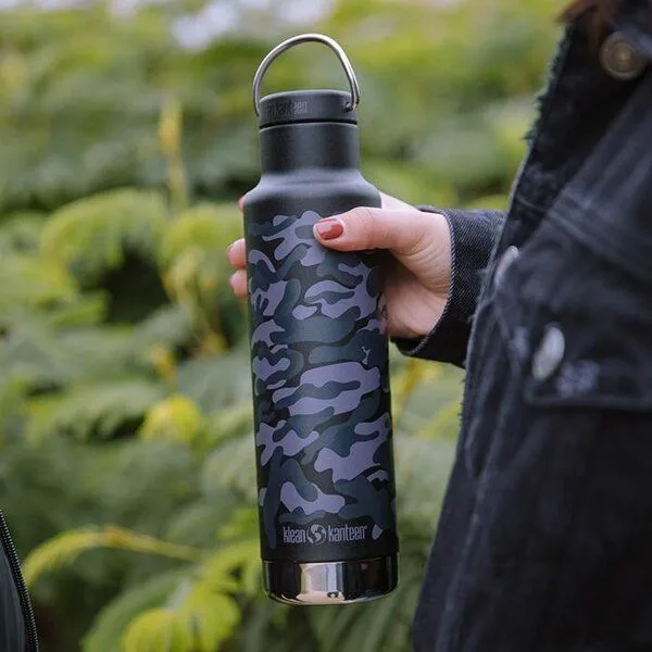Klean Kanteen Klean Kanteen Classic 592ml vakuum isoliert Loop Cap, Schwarz camouflage, – Produktbild 4 von 4