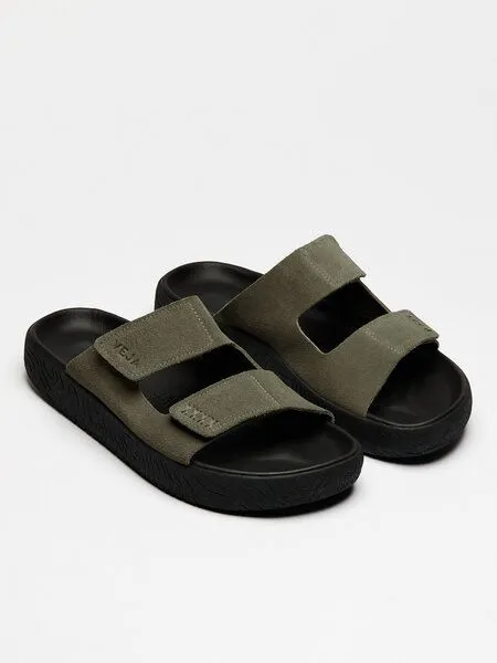 Veja Veja Herren-Sandalen Etna Suede Soft Kaki Black – Produktbild 5 von 7