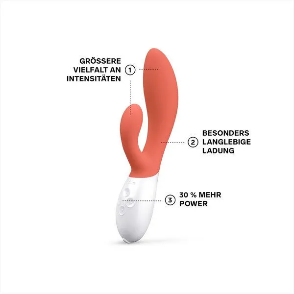 LELO G-Punkt- und Klitorisvibrator (Rabbit-Vibrator) - LELO INA 3, Korallrot, – Produktbild 4 von 4