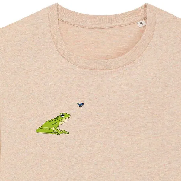 Spangeltangel Spangeltangel T-Shirt bedruckt, Frosch, nachhaltig, Biobaumwolle, Herren, Natur, Insekt, Rosé, – Produktbild 2 von 3