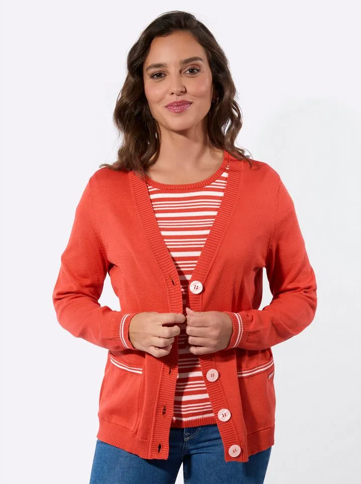 Witt Witt Strickjacke Twinset Kurzarm, Orange, – Produktbild 1 von 4