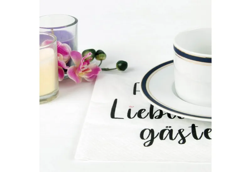 Bestlivings Papierserviette 33x33cm 20er Pack, (3-lagig, 1/4 Falz), Hochwertige Papierservietten Papier-Tuch, Party, Geburtstag, Feiern, Weiß, – Produktbild 3 von 5