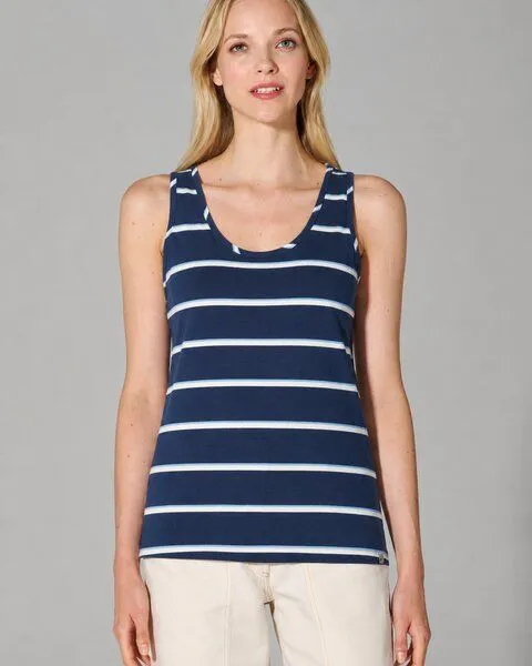 HempAge HempAge Damen Streifen Top Hanf/Biobaumwolle, Navy(blau), – Produktbild 2 von 4