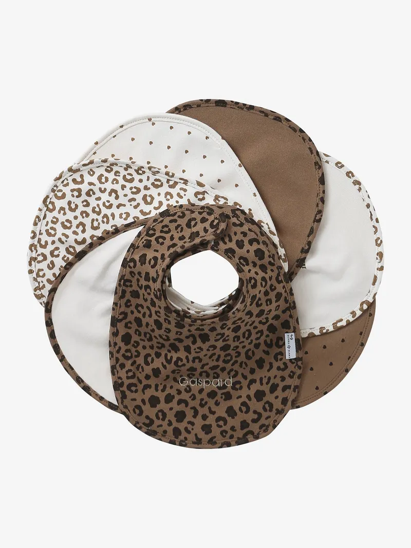 Envie De Fraise 7er-Pack Lätzchen mit Leo-Print für Baby ENVIE DE FRAISE, Beige, – Produktbild 2 von 4