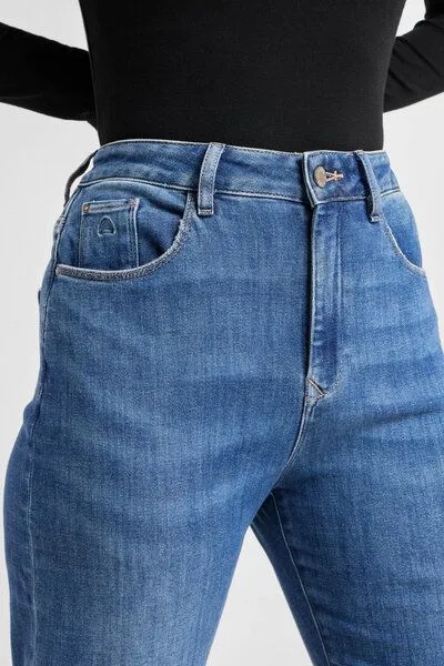 DAWN Damen Jeans STARDUST High Waist O-Shape DAWN Bio-Baumwolle, Medium blue, – Produktbild 6 von 6