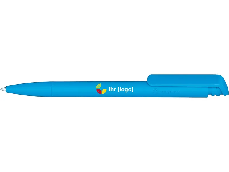 Senator Senator Kugelschreiber "Trento Matt Recycled" inkl. 4-farbigem Aufdruck, Hellblau, – Produktbild 1 von 1