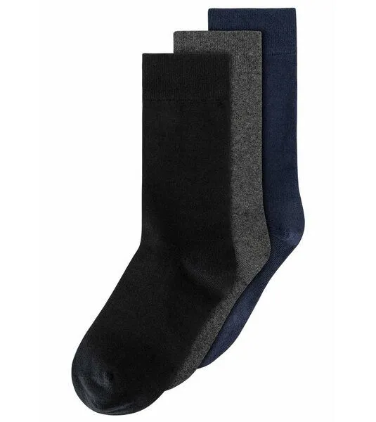 MELA MELA Basic Socken 3er-Pack aus Biobaumwoll-Mix, Schwarz-grau-navy, – Produktbild 1 von 2