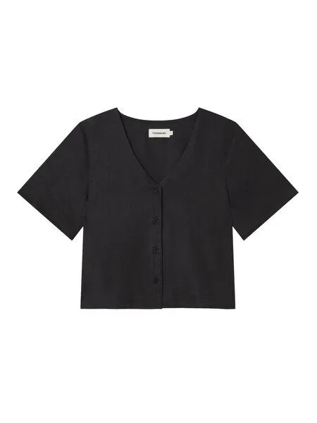 thinking mu thinking mu Hemdbluse - Hemp Libelula Blouse - aus Hanf & Tencel, Black (schwarz), – Produktbild 4 von 4