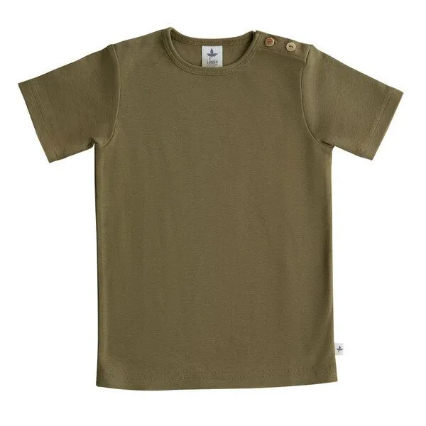Leela Cotton Leela Cotton Kinder T-Shirt Bio Baumwolle, Olive, – Produktbild 1 von 2