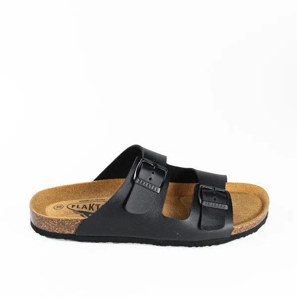 Plakton Plakton Vegane Damen Sandale BETA mit Korksohle und einstellbaren Schnallen, Schwarz, – Produktbild 3 von 4
