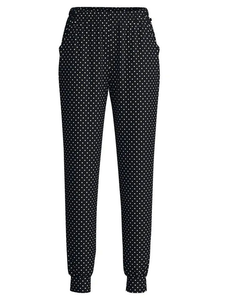 CALIDA CALIDA Pyjamahose Favourites Journey gepunktet, seitliche Taschen, Single Jersey Qualität, atmungsaktiv, Schwarz, – Produktbild 2 von 5