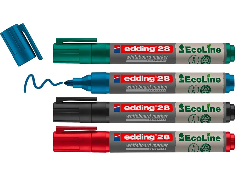 Edding 4er Set edding Whiteboardmarker "28 EcoLine" farbig sortiert – Produktbild 2 von 3