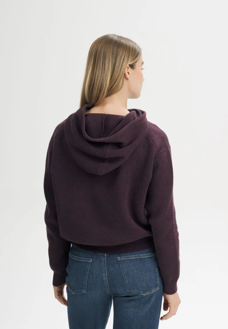 MELA MELA Damen vegan Strick Hoodie Janisha Elderberry Melange, Violett, – Produktbild 1 von 2