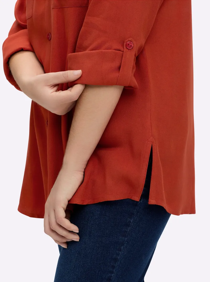 sheego Hemdbluse rostrot, Rostrot, – Produktbild 2 von 2