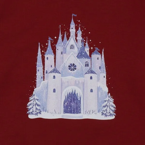 Walkiddy Walkiddy Sweatshirt Dunkelrot Eisschloss-Frontprint Bio-Baumwolle GOTS, Dunkel rot, – Produktbild 2 von 3