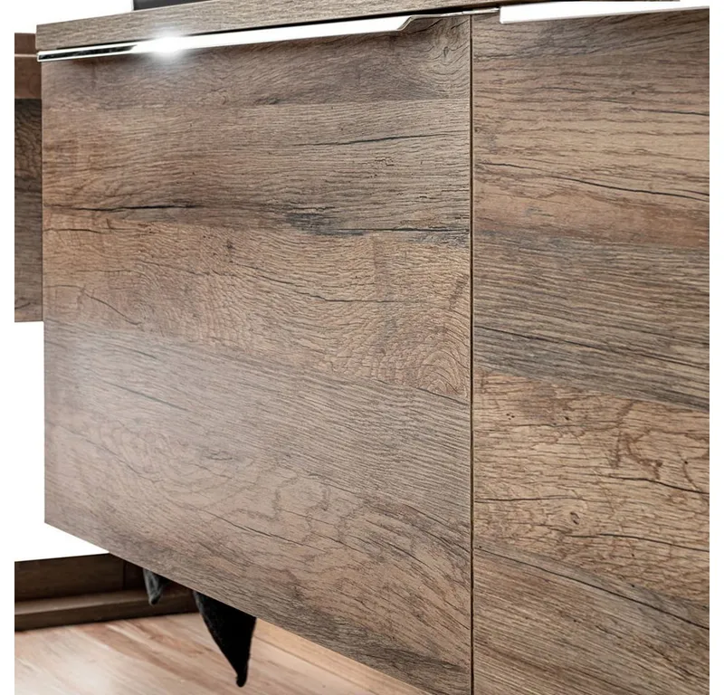 Lomadox Waschbeckenschrank PUEBLA-56 Vintage Oak Eiche 120/48,5/46 cm, Braun, – Produktbild 2 von 5