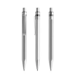 prodir prodir QS50 Stone PQS Push Kugelschreiber, Silver-Silver satin finish – Produktbild 1 von 1