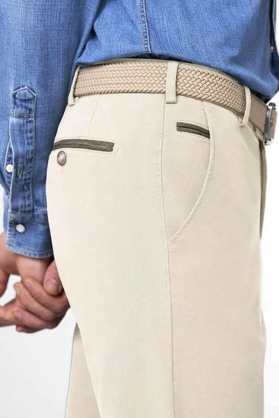 Meyer MEYER Chino im Canvas-Look, Weiß (alabaster), – Produktbild 4 von 4