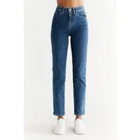 Evermind Evermind Damen vegan Jeans Regular Fit Lapis Blau – Produktbild 1 von 1