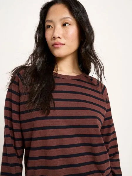 LANIUS LANIUS Langarm-Raglanshirt, Bitter chocolate/black, – Produktbild 4 von 4