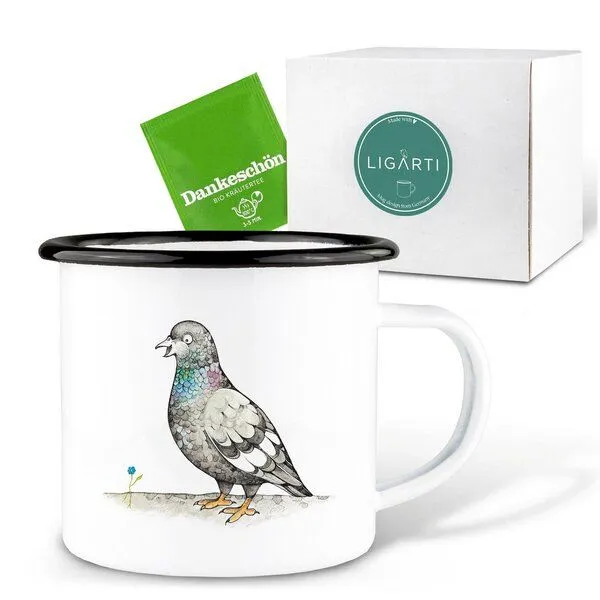 LIGARTI Emaille Tasse – Claudette – LIGARTI Tiermanufaktur – Produktbild 3 von 4