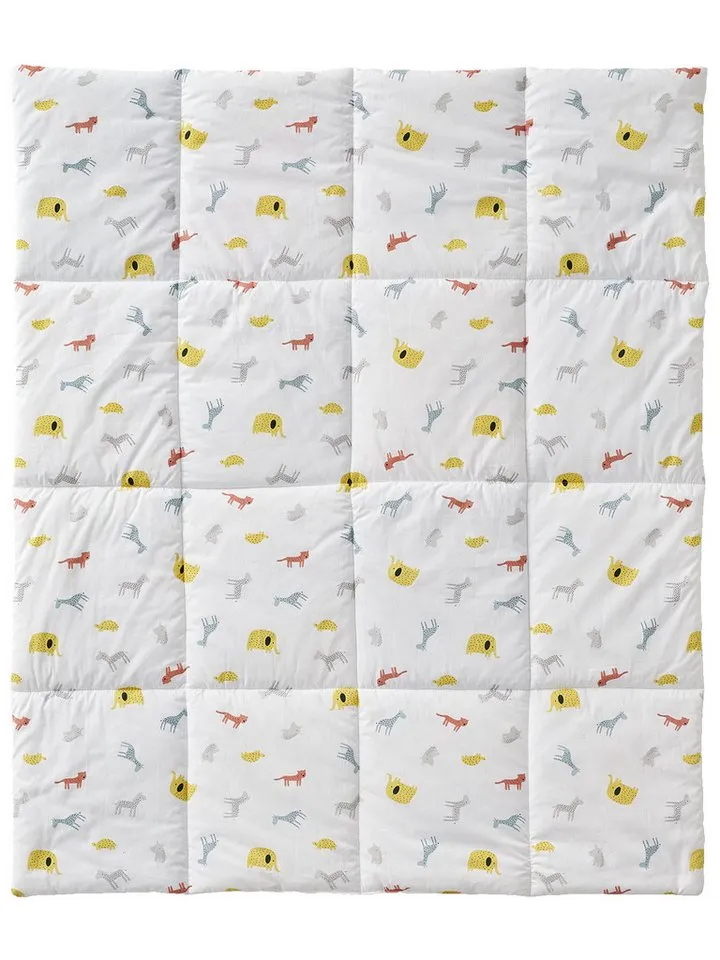 Vertbaudet Vertbaudet Babydecke Baby Spieldecke JUNGLE BABY, Patchwork-Design, Weiß, – Produktbild 3 von 5